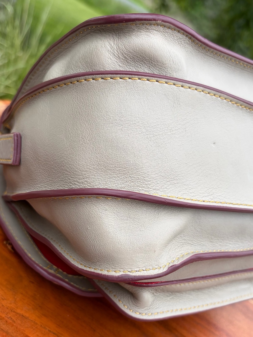 Dooney & Bourke Binocular Florentine Leather Bone Off-White Crossbody - Picture 11 of 17